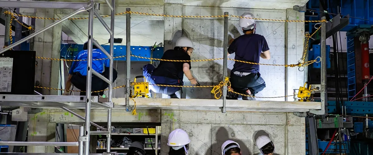 Load Test on a Three-Story Reinforced Concrete Test Specimen